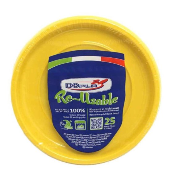DOPLA PIATTO PIANO 25PZ GIALLO