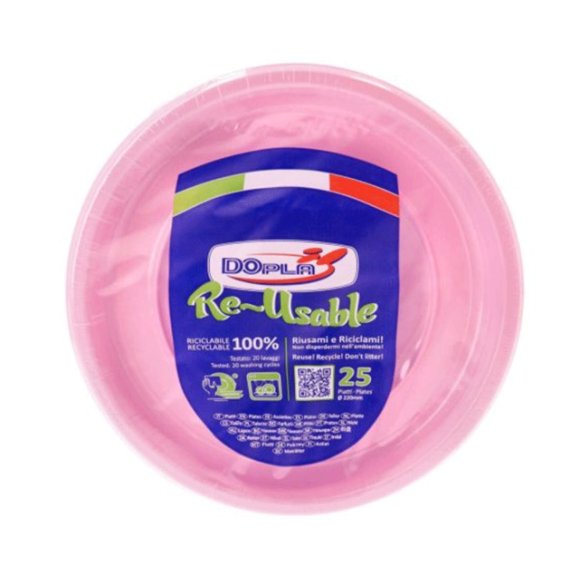 DOPLA PIATTO PIANO 25PZ ROSA