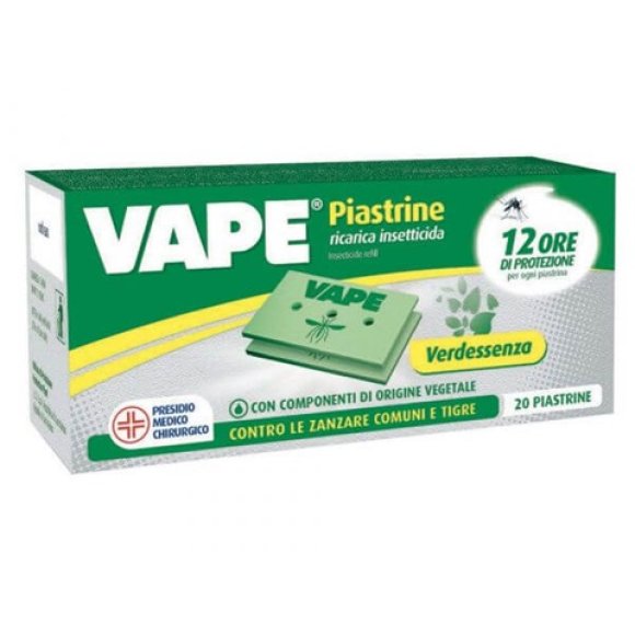 VAPE PIASTRINE ANTIZANZARE VERDESSENZA - 20 PEZZI