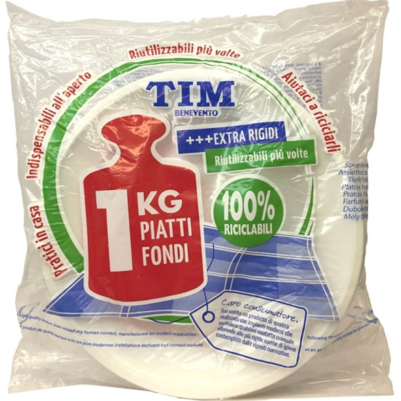 Piatti fondi Tim 1 kg 22 cm extra rigidi riutilizzabili
