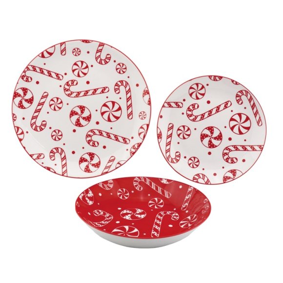 NATALE SERVIZIO PIATTI CERAMICA 18PZ NATALE SERVIZIO PIATTI CERAMICA 18PZ