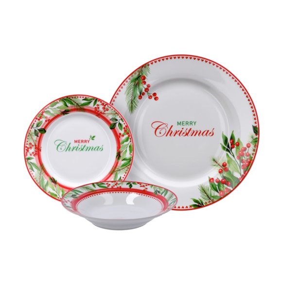 NATALE-SERVIZIO PIATTI PORCELLANA 18 PEZZI NATALE-SERVIZIO PIATTI PORCELLANA 18 PEZZI