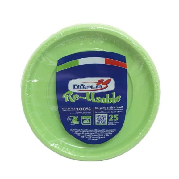 DOPLA PIATTO PIANO 25PZ VERDE