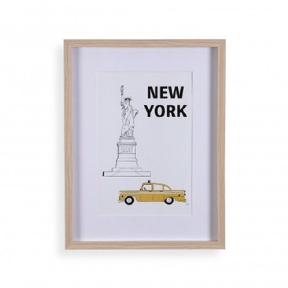 POSTER NEW YORK CON CORNICE IN LEGNO 20x30