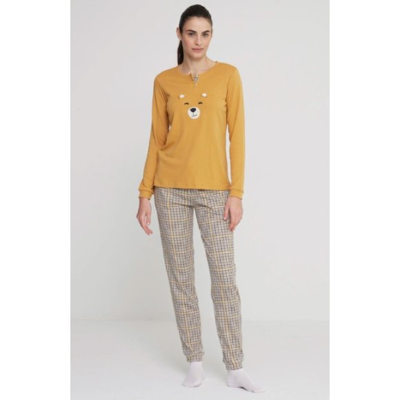 NOIDINOTTE - PIGIAMA DONNA COD.FA8780PB401 - GIALLO