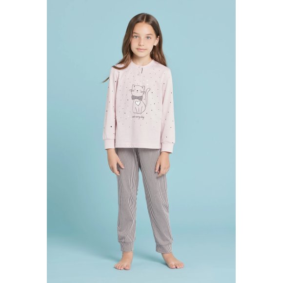 NOIDINOTTE - PIGIAMA BAMBINA MANICA LUNGA COD.FE2225 - ROSA