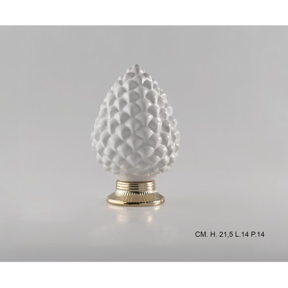 PIGNA IN PORCELLANA CON BASE ORO - 21 CM