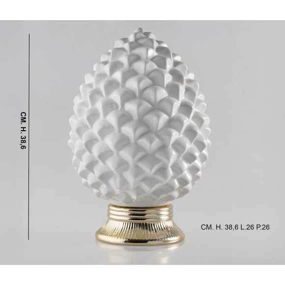 PIGNA IN PORCELLANA CON BASE ORO - 38 CM