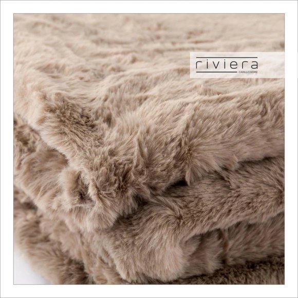RIVIERA - PLAID MATRIMONIALE "HYGGE" - MARRONE GLACE'