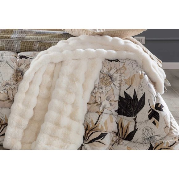 RIVIERA - PLAID "ZORBA" 130x170 cm - BIANCO ANTICO