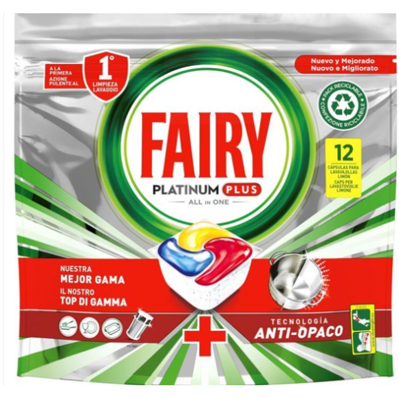  FAIRY PLATINUM PLUS X 12 LEMON CAPS