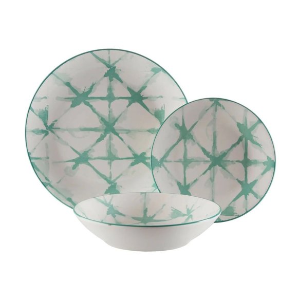 SERVIZIO PIATTI 18 PEZZI "POMPEI" - TURCHESE