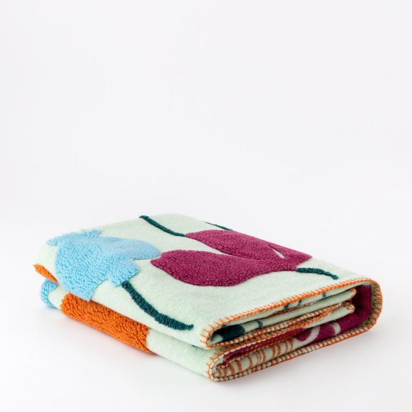RIVIERA - PLAID POPPY 130X170 - VERDE SALVIA