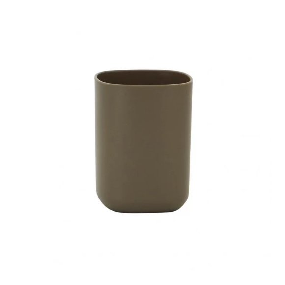 BICCHIERE PORTA SPAZZOLINI "KUBIK" - BEIGE