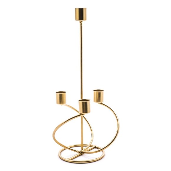 PORTACANDELA ORO IN METALLO CANDELA