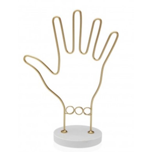 VERSA PORTAGIOIE METALLO DORATO FORMA MANO 18X10XH26 CM 