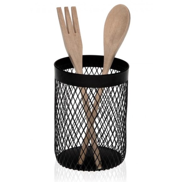 PORTAUTENSILI ACCIAIO - NERO 