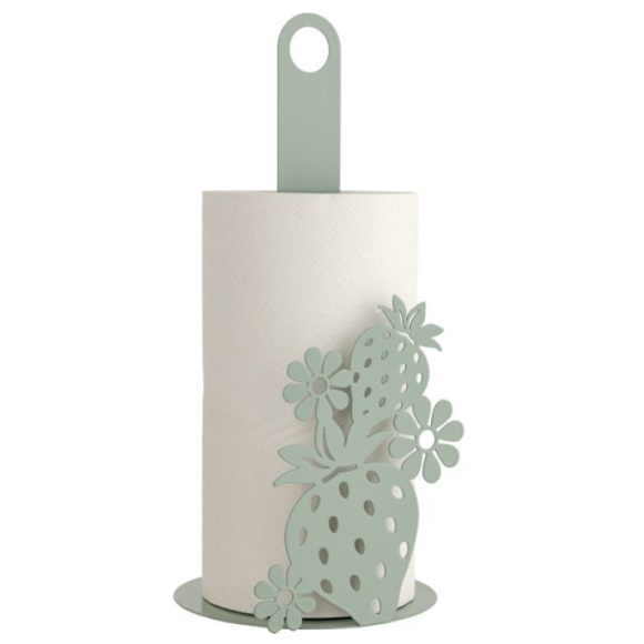 PORTAROTOLO METALLO FRAGOLE VERDE