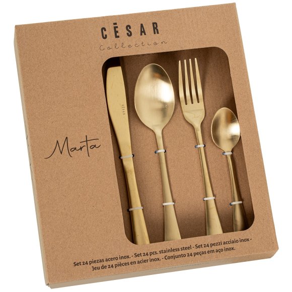 SET 24 POSATE ACCIAIO INOX "MARTA" - DORATO 
