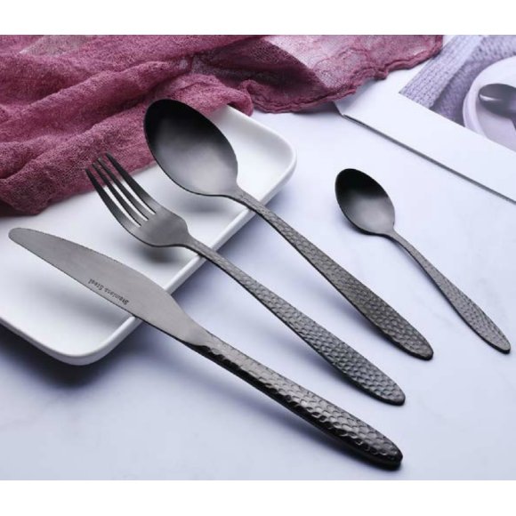 SET 24 POSATE ACCIAIO INOX "GIACARTA" - NERO