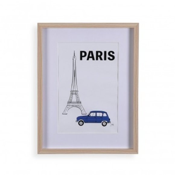 POSTER PARIGI CON CORNICE IN LEGNO 20X30 