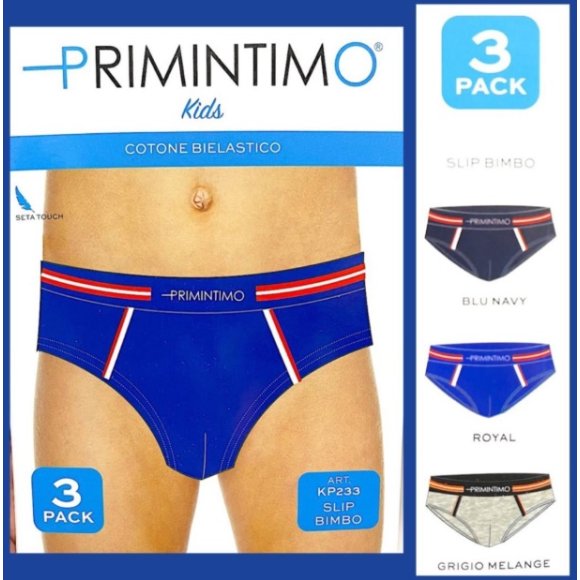 PRIMINTIMO - 3 PEZZI SLIP BAMBINO COD.KP233 - COLORI ASSORTITI 