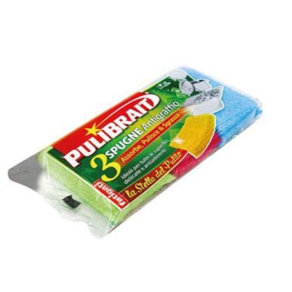  PULIBRAIT TRIS SPUGNE ANTIGRAFFIO COLORATE  ART.45687