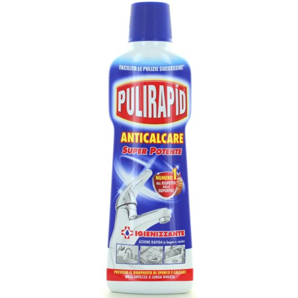 Pulirapid Anticalcare Super Potente Blu - Detergente Igienizzante per Bagno e Cucina - 500ML