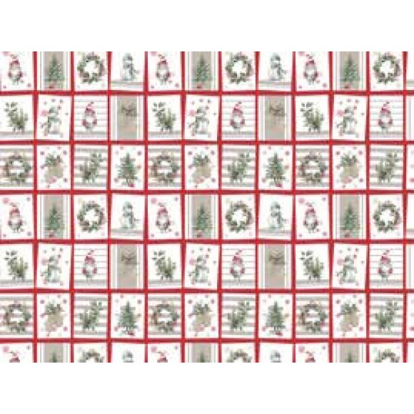 VINGI NATALE  TOVAGLIA ARMONY PUPAZZO ROSSO  140X240CM