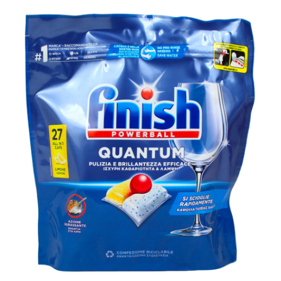 FINISH PASTIGLIE PER LAVASTOVIGLIE QUANTUM ALL IN 1 27 TABS LIMONE