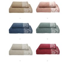 VINGI - COPPIA ASCIUGAMANI SPUGNA "RACHELE" - COLORI ASSORTITI