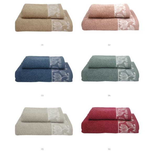 VINGI - COPPIA ASCIUGAMANI SPUGNA "RACHELE" - COLORI ASSORTITI