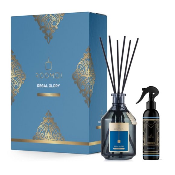ROOMOI COFANETTO REGAL GLORY REED DIFFUSER 500 ML + SPRAY 200 ML + BASTONCINI
