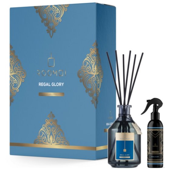 ROOMOI COFANETTO REGAL GLORY REED DIFFUSER 200 ML + SPRAY 100 ML + BASTONCINI