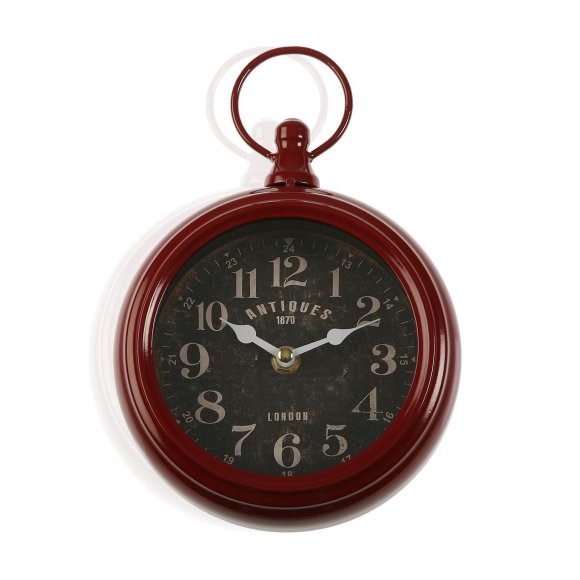 OROLOGIO DA PARETE IN METALLO - ROSSO