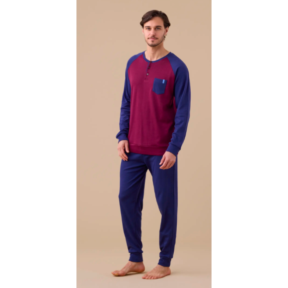 NOI DI NOTTE-Pigiama Uomo Caldo Cotone Articolo Roberto FC3134