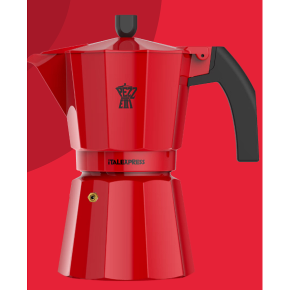 Pezzetti Italexpress Caffettiera 3 Tazze (Rosso)