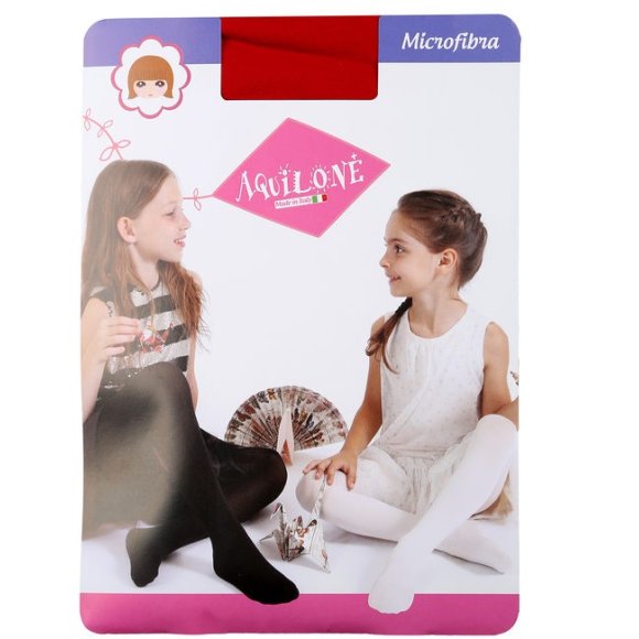 COLLANT BIMBA IN MICROFIBRA 50DEN - ROSSO 