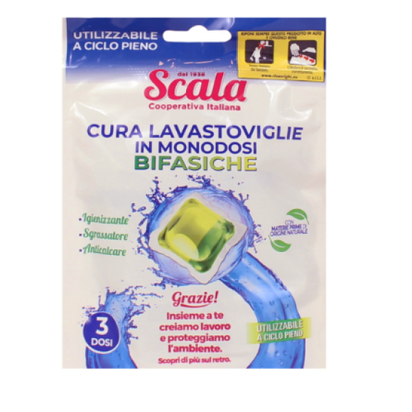 SCALA CURA LAVASTOVIGLIE 3 MONODOSI BIFASICHE