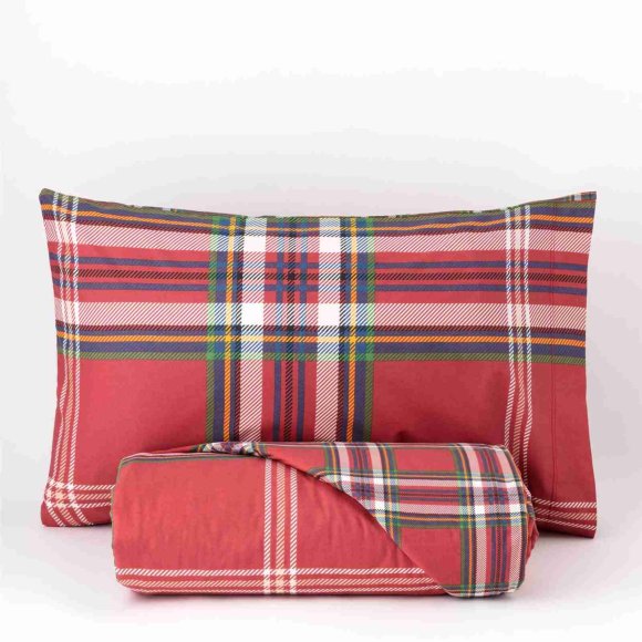 RIVIERA - COPRIPIUMINO "SCOTTISH" 1 PIAZZA - ROSSO