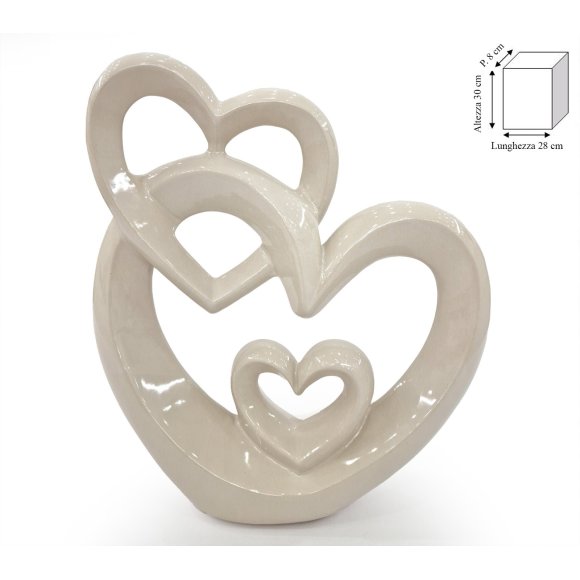 SCULTURA TRE CUORI - TORTORA