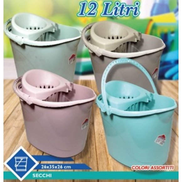 SECCHIO CON STRIZZATORE - 12 LITRI
