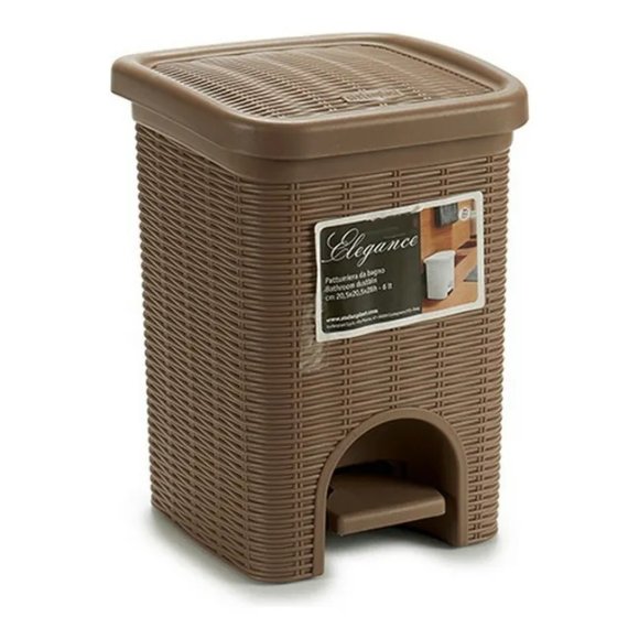 Mini pattumiera da bagno Elegance 6 Litri - Tortora