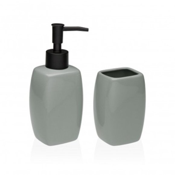 SET 2 PEZZI DOSASAPONE E PORTASPAZZOLINI - GRIGIO