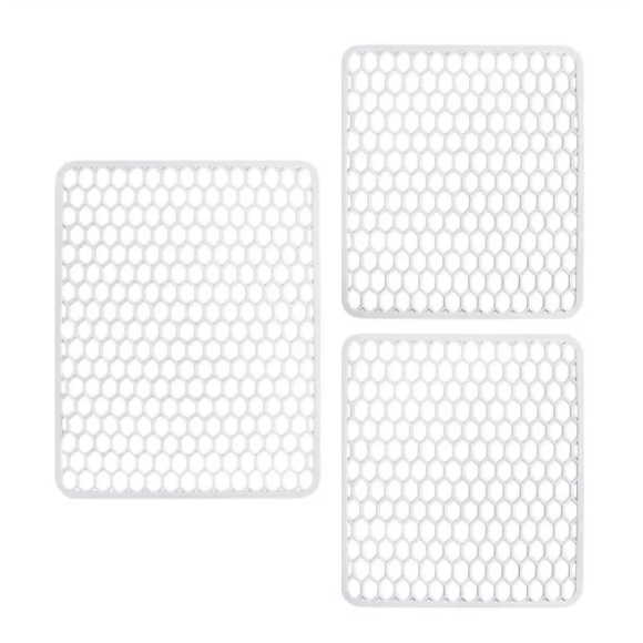 SET 3PZ TAPPETO LAVELLO BIANCO