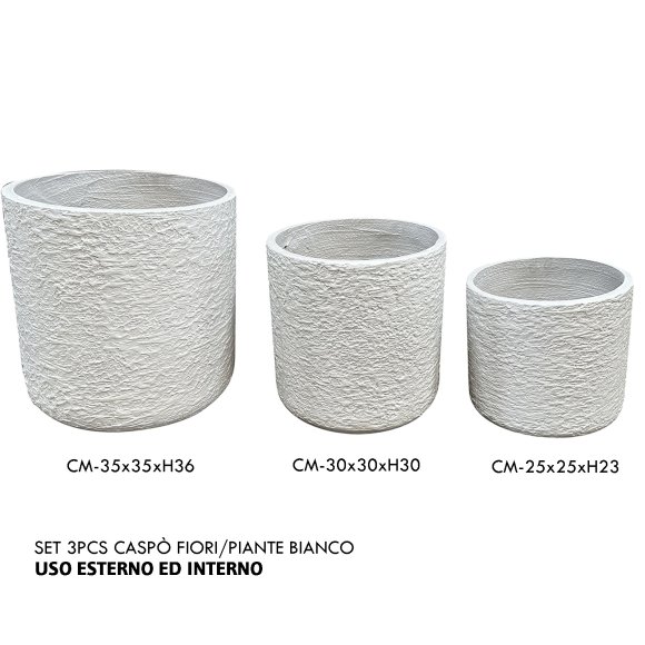 SET CASPÓ PORTA FIORI/PIANTE -  25/30/35 CM