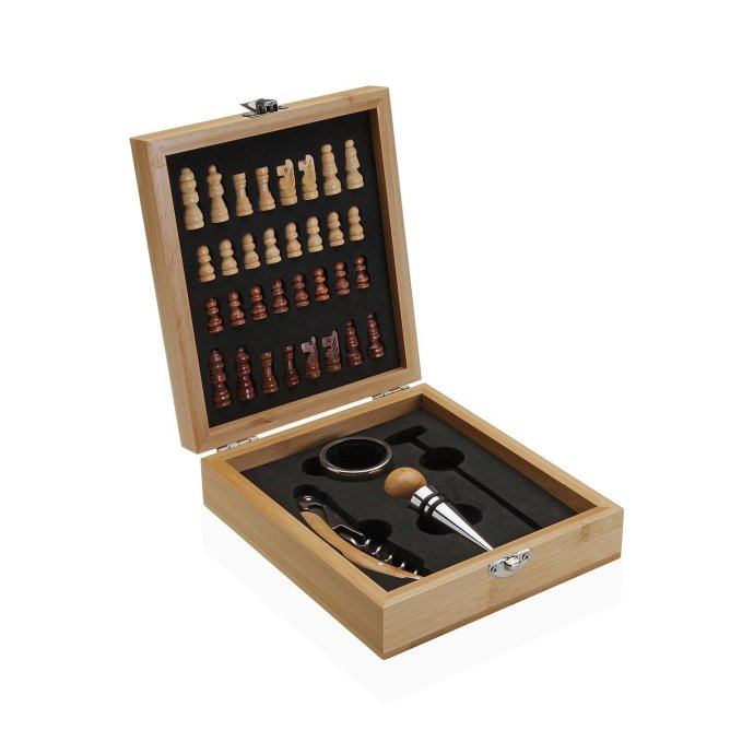 SET VINO 4 ACCESSORI CON SCACCHI
