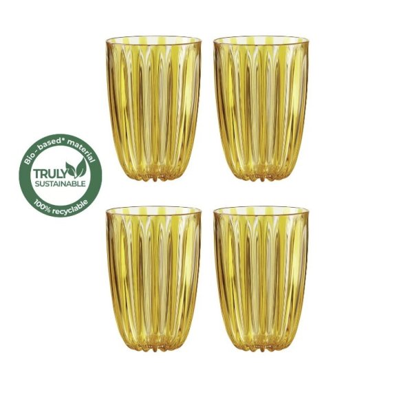 GUZZINI - SET 4 PEZZI BICCHIERI "DOLCEVITA" - AMBRA