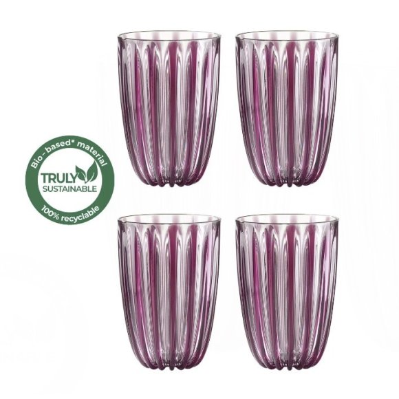 GUZZINI - SET 4 PEZZI BICCHIERI "DOLCEVITA" - AMETISTA