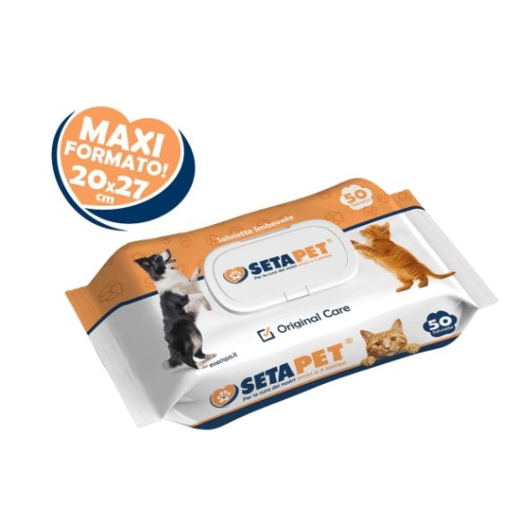 SETA PET SALVIETTINE ANIMALI MAXI 20X27 CM - 50 PEZZI 